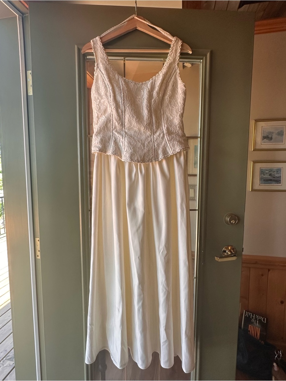 Bill Levkoff Cream Lace Bodice Wedding Dress